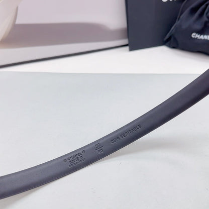 CC BELT 20 MM IN WHITE MIX BLACK CALFSKIN GOLD HARDWARE