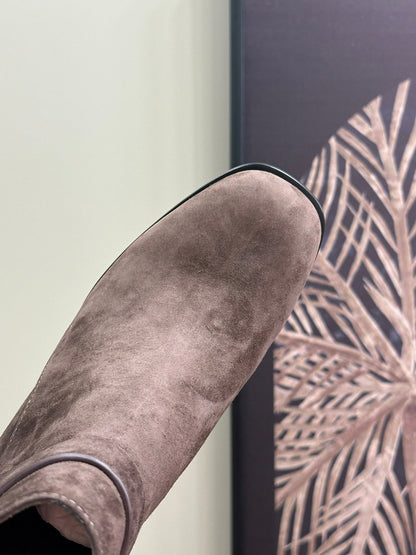 JILL 60 ANKLE BOOT IN BRUNETTE BROWN SUEDE