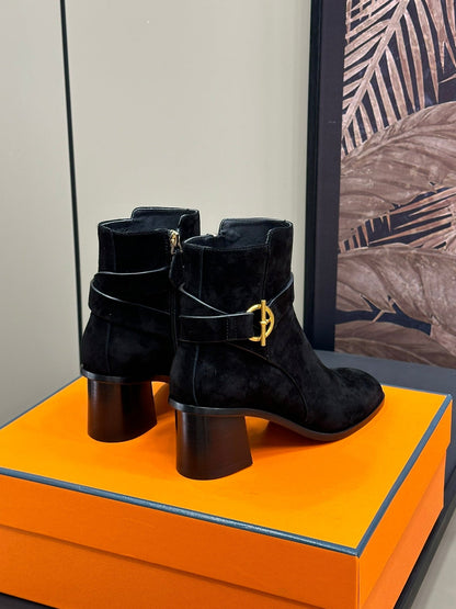 JILL 60 ANKLE BOOT IN BLACK SUEDE