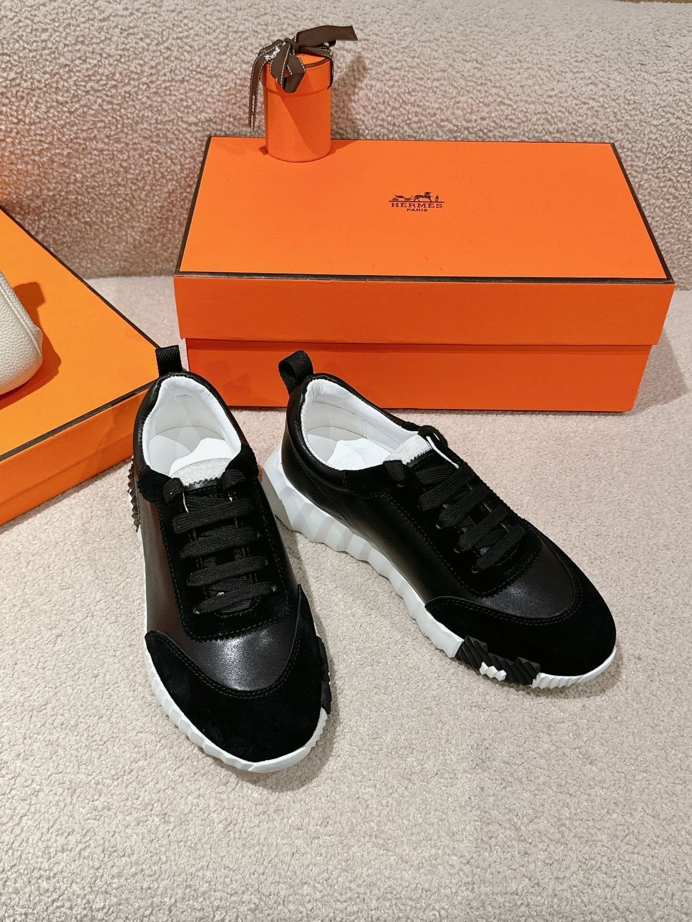 MAINLAND SNEAKER IN BLACK SUEDE AND CALFSKIN