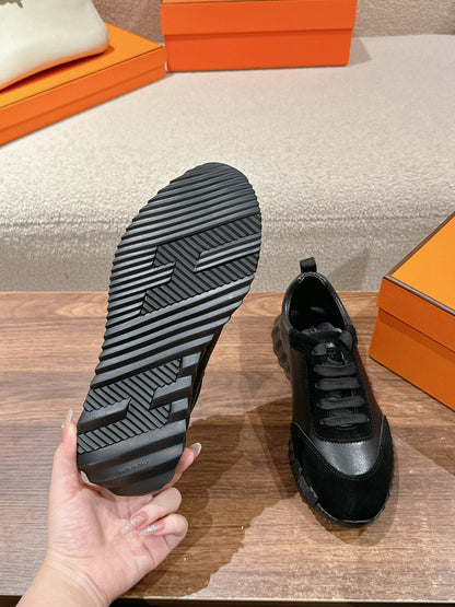 MAINLAND SNEAKER IN FULL BLACK SUEDE AND CALFSKIN