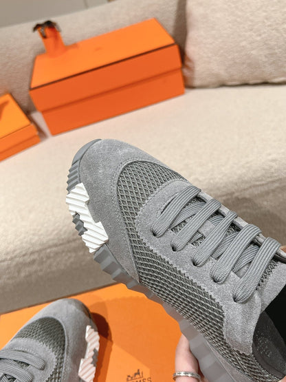 MAINLAND SNEAKER IN MOUSE GRAY SUEDE AND BREATHABLE MESH FABRIC