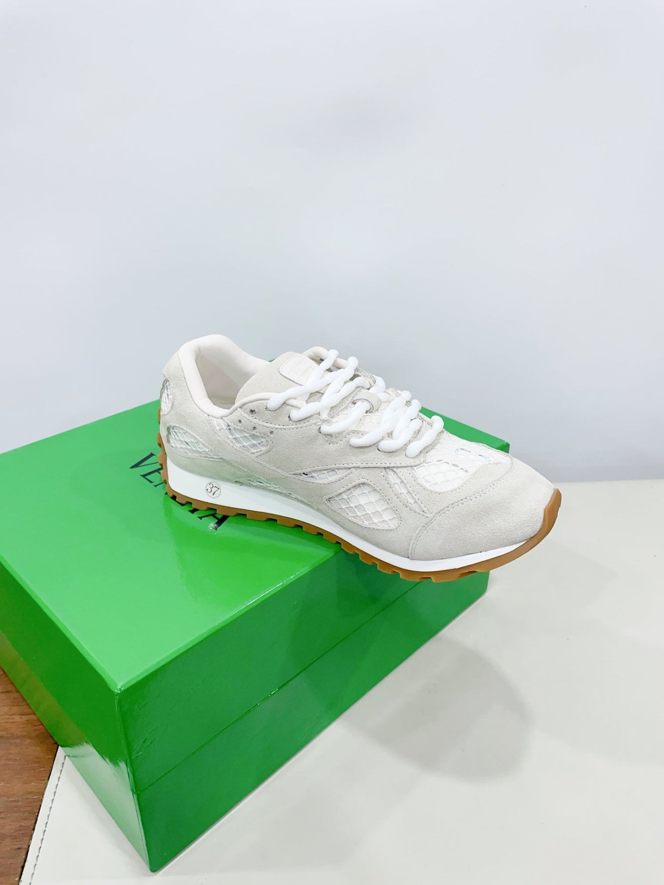 ORBIT SNEAKER IN SEA SALT SUEDE AND TECHNICAL MESH