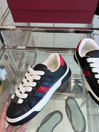 GG ACE SNEAKER IN BLACK SHEEPSKIN