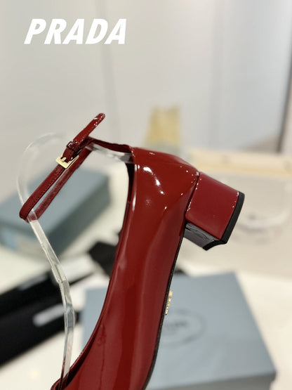 PRA NAPPA MARY JANE PUMPS JAM LAMBSKIN