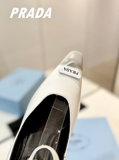 PRA BRUSHED PUMPS WHITE LAMBSKIN