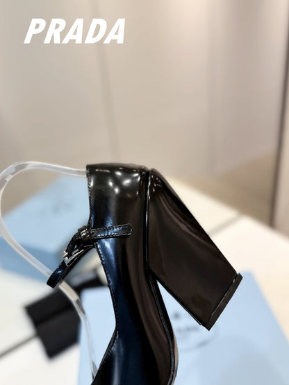 PRA BRUSHED PUMPS BLACK LAMBSKIN