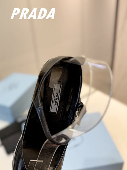 PRA BRUSHED PUMPS BLACK LAMBSKIN