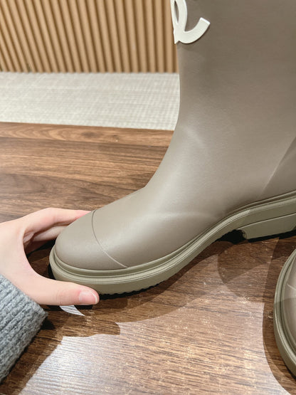 CC RAIN BOOTS GREY TPU WITH WHITE LOGO