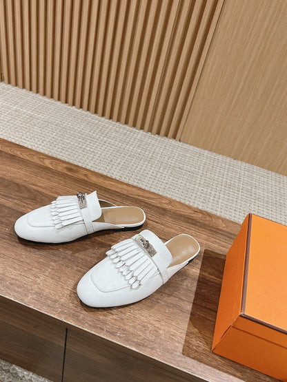 0Z Mule Fringed White