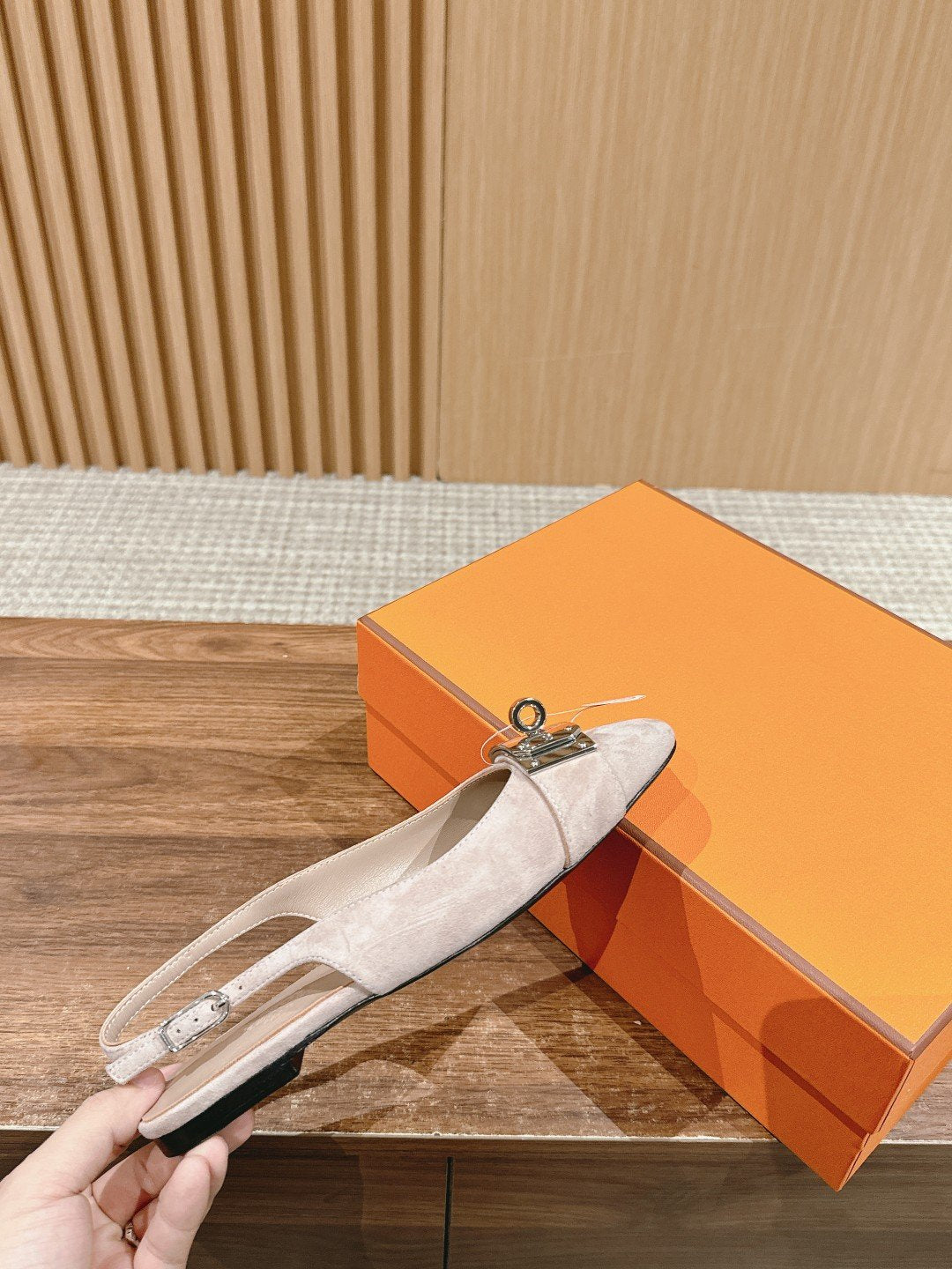 Innocente Slingback Suede Goatskin Light pink