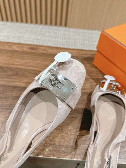 Innocente Slingback Suede Goatskin Light pink