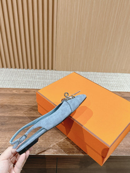 Innocente Slingback Suede Goatskin Bleu Ciel