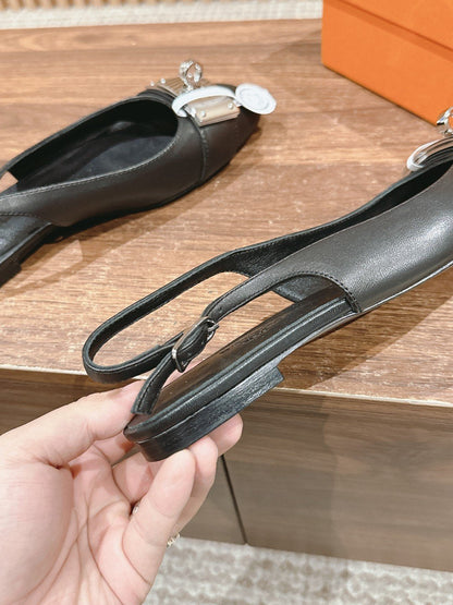 Innocente Slingback Suede Goatskin Black