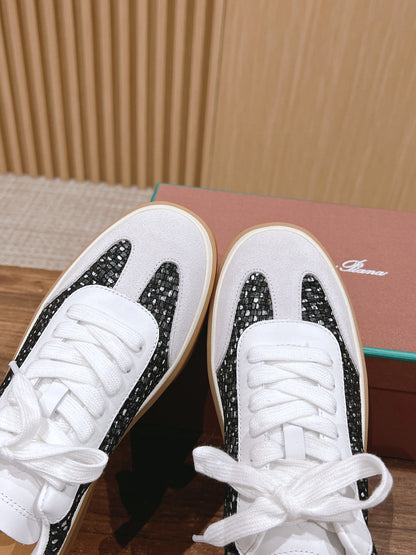 LP TENNIS WALK SNEAKERS WHITE AND BLACK SUEDE