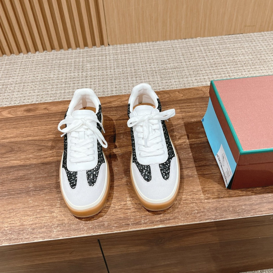 LP TENNIS WALK SNEAKERS WHITE AND BLACK SUEDE