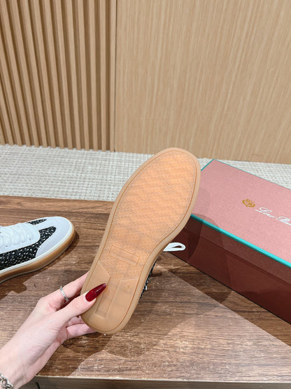 LP TENNIS WALK SNEAKERS WHITE AND BLACK SUEDE