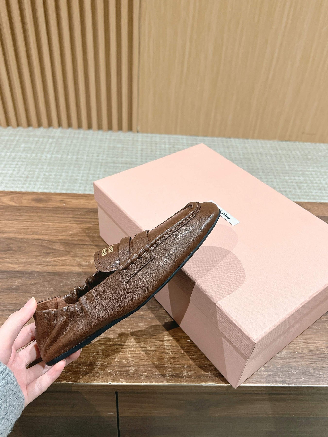 NAPPA LOAFERS IN PECAN BROWN LAMBSKIN