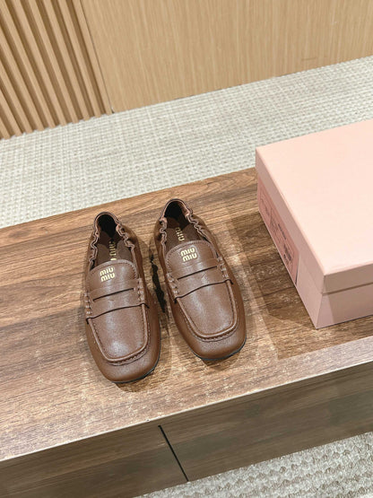 NAPPA LOAFERS IN PECAN BROWN LAMBSKIN