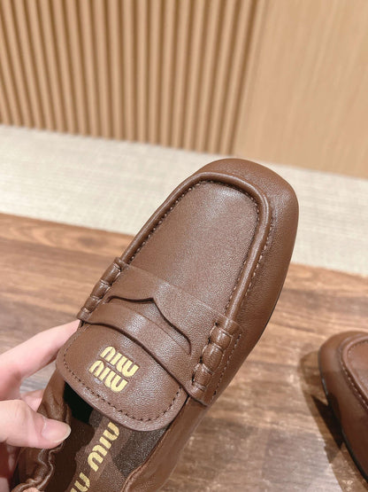 NAPPA LOAFERS IN PECAN BROWN LAMBSKIN