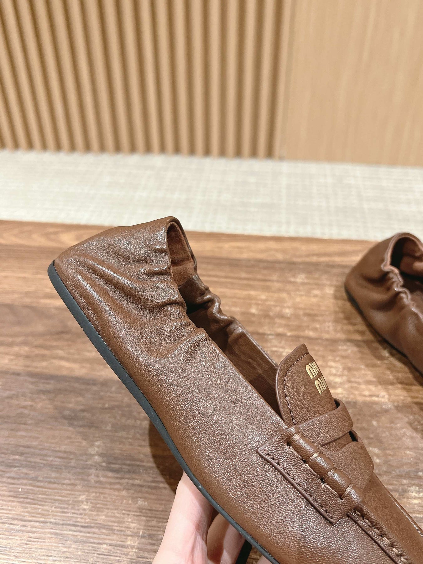 NAPPA LOAFERS IN PECAN BROWN LAMBSKIN