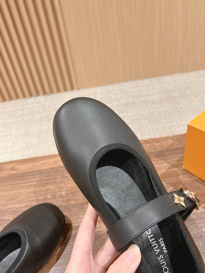 MARY JANE FLAT IN BLACK CALFSKIN 168943