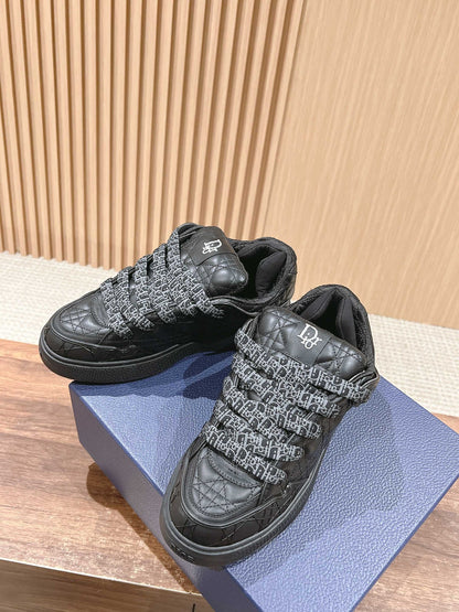 BY ERL B9S SKATER SNEAKER IN BLACK CANNAGE LAMBSKIN