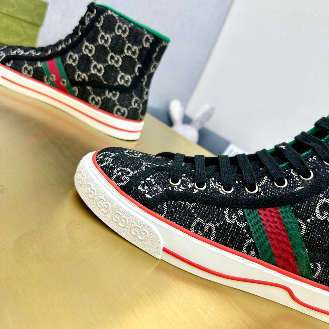 GG TENNIS 1977 HIGH-TOP TRAINER BLACK CANVAS