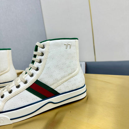 GG TENNIS 1977 HIGH-TOP TRAINER WHITE CANVAS
