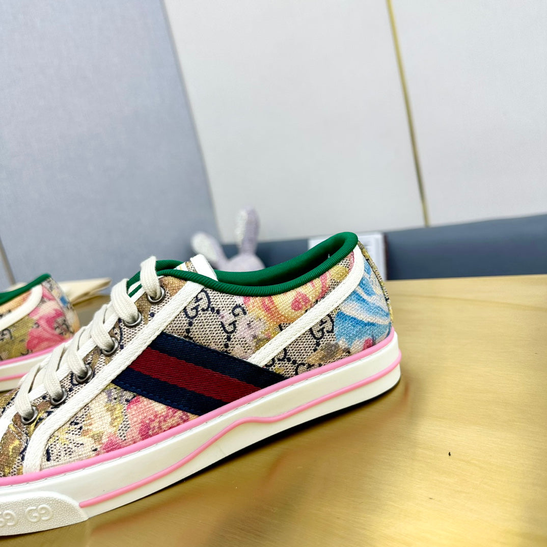 GG TENNIS 1977 TRAINER CANVAS WITH FLOWERS MOTIF