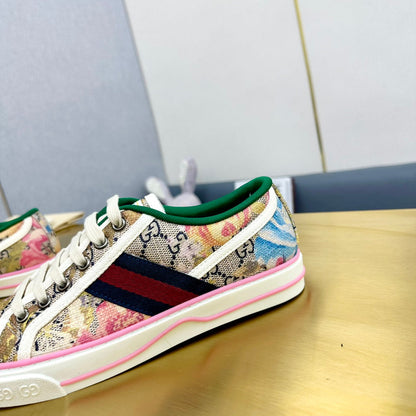 GG TENNIS 1977 TRAINER CANVAS WITH FLOWERS MOTIF