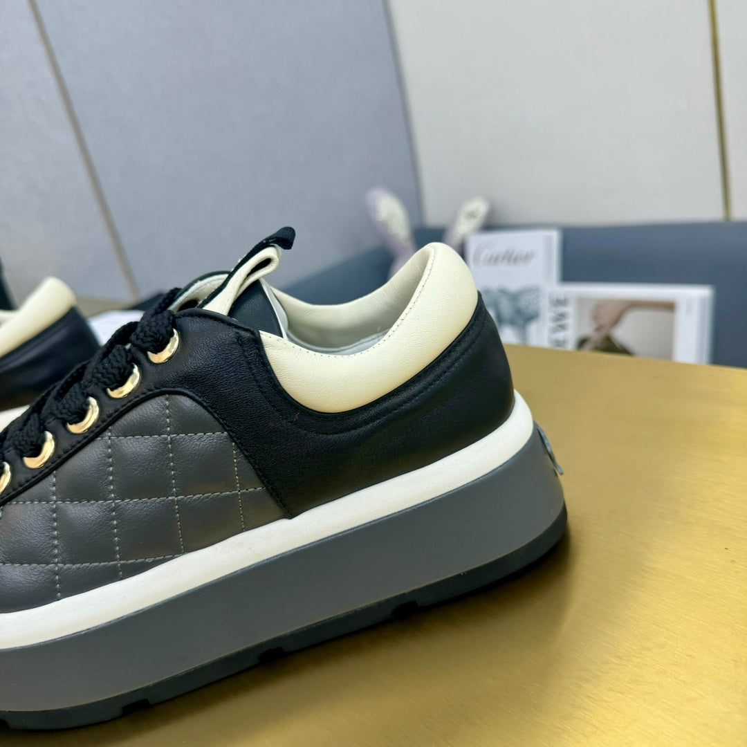 PLATFORM SHOES IN BLACK LAMBSKIN