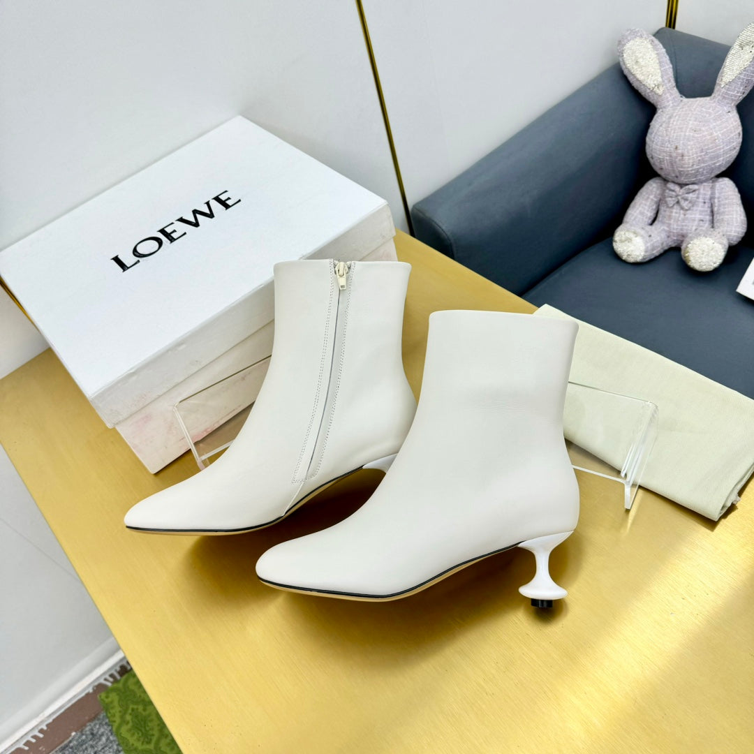 LW TOY ANKLE BOOTIE WHITE NAPPA LAMBSKIN