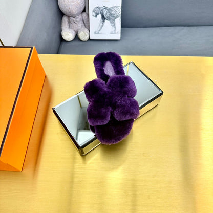 ORAN SHEARLING SANDALS PLUM PURPLE