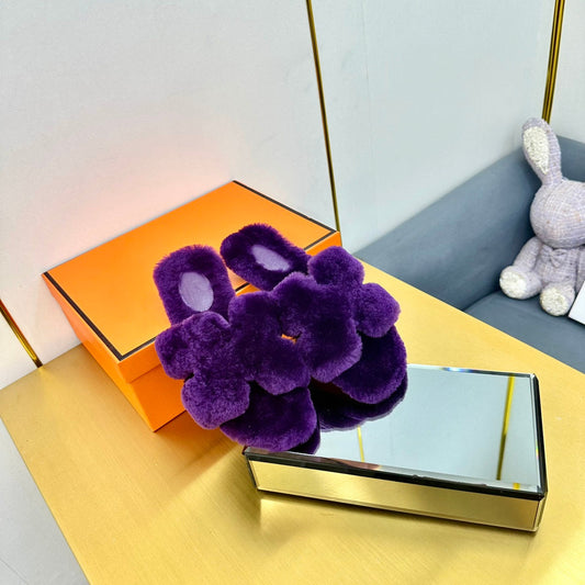 ORAN SHEARLING SANDALS PLUM PURPLE