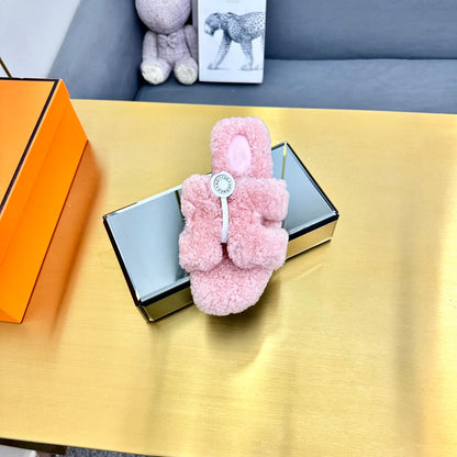 0RAN SHEARLING SANDALS BABY PINK