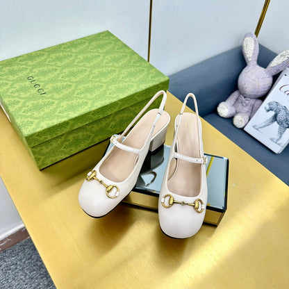 HORSEBIT PUMP IN WHITE SHEEPSKIN