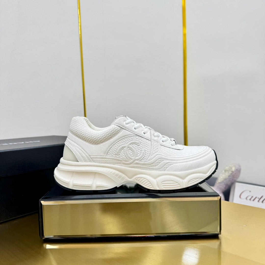 DAD SNEAKER IN WHITE SUEDE AND BREATHABLE MESH