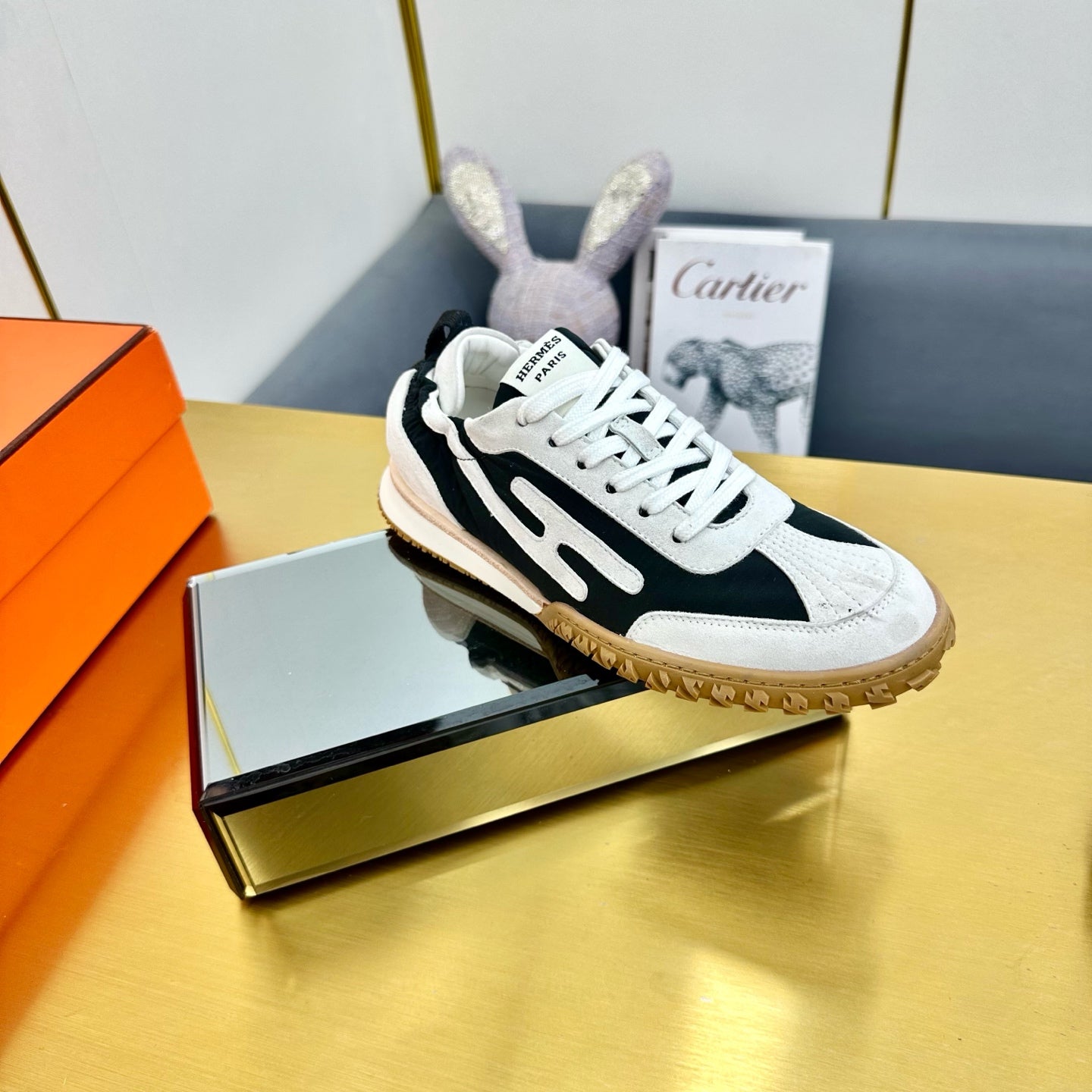 JET SNEAKER IN WHITE MIX BLACK SUEDE