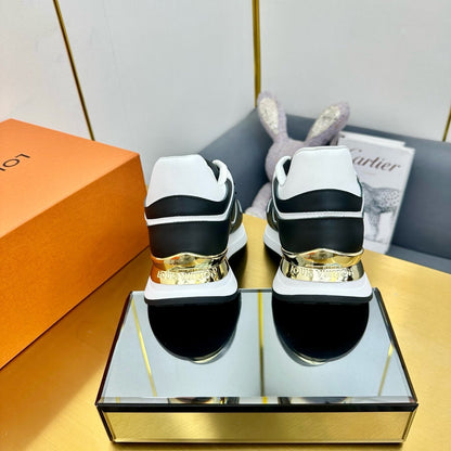 NEO RUN AWAY SNEAKER IN BLACK MIX WHITE CALFSKIN