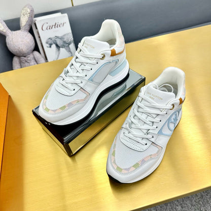 NEO RUN AWAY SNEAKER IN WHITE MIX LIGHT BLUE CALFSKIN