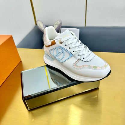 NEO RUN AWAY SNEAKER IN WHITE MIX LIGHT BLUE CALFSKIN