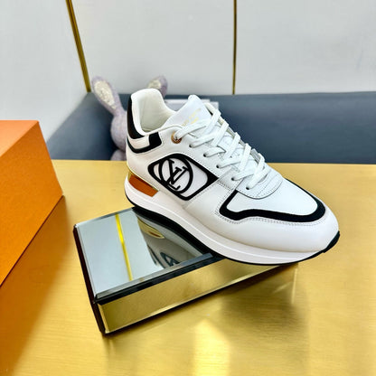 NEO RUN AWAY SNEAKER IN WHITE MIX BLACK CALFSKIN