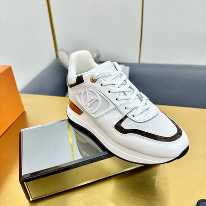 NEO RUN AWAY SNEAKER IN WHITE MIX CHOCOLATE BROWN CALFSKIN