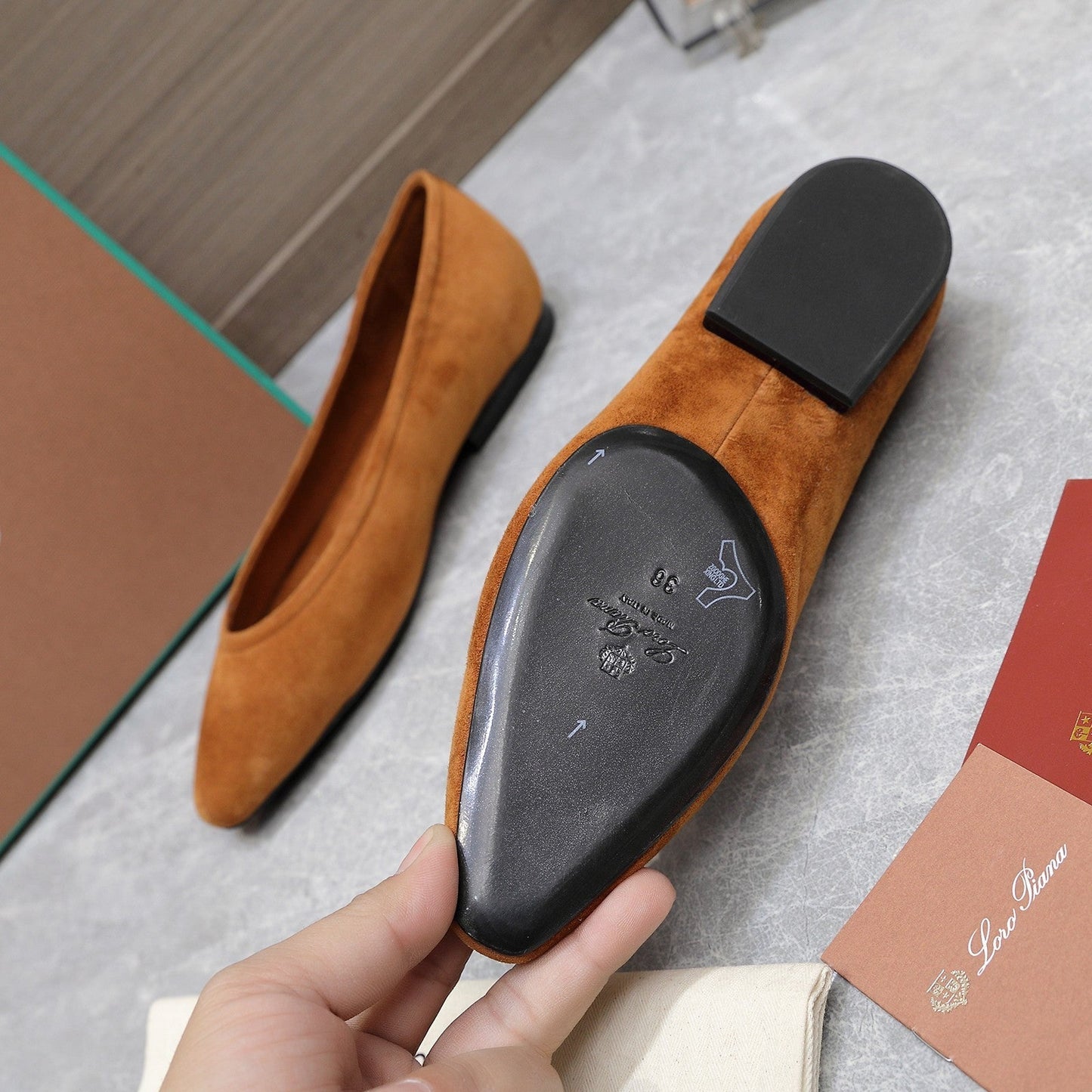 CLASSIC BALLET SHOES IN BRONZE BROWN SUEDUE