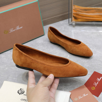 CLASSIC BALLET SHOES IN BRONZE BROWN SUEDUE