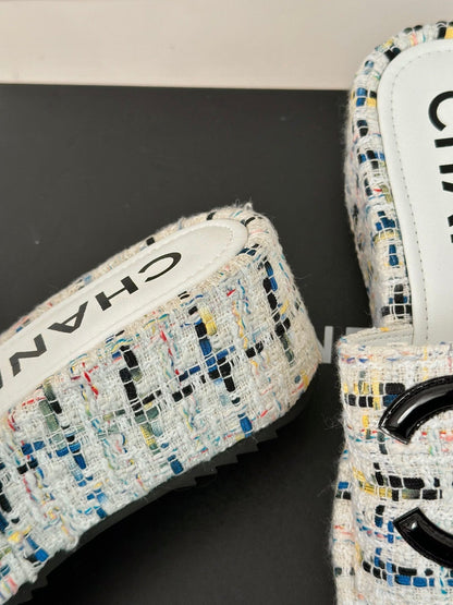 CLASSIC SLIPPERS THICK SOLE IN MULTICOLOR TWEED