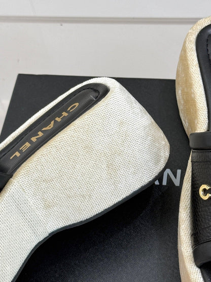 PLATFORM SLIPPERS IN BLACK LAMBSKIN