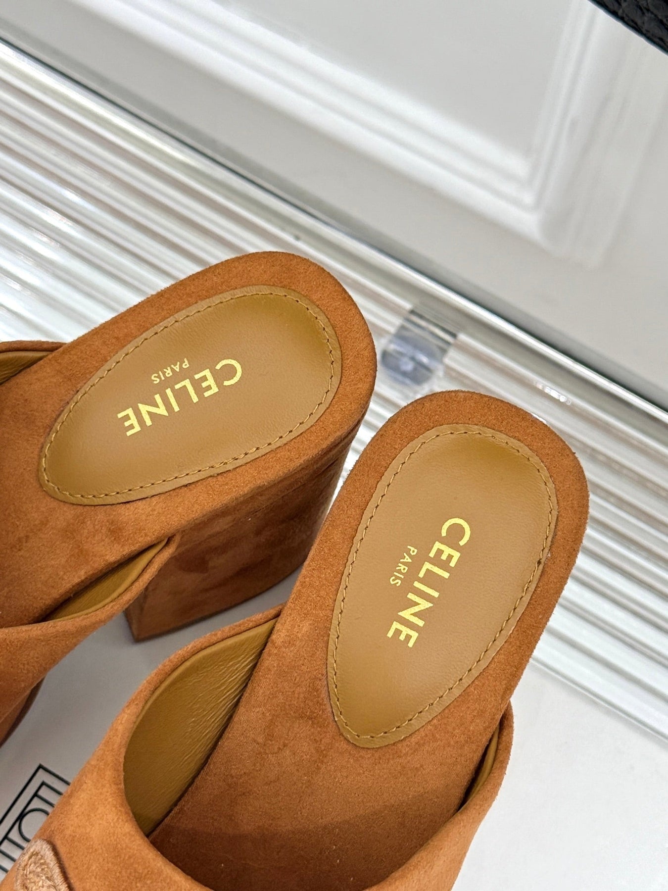 ELENA MULE IN PEANUT BROWN VELVET