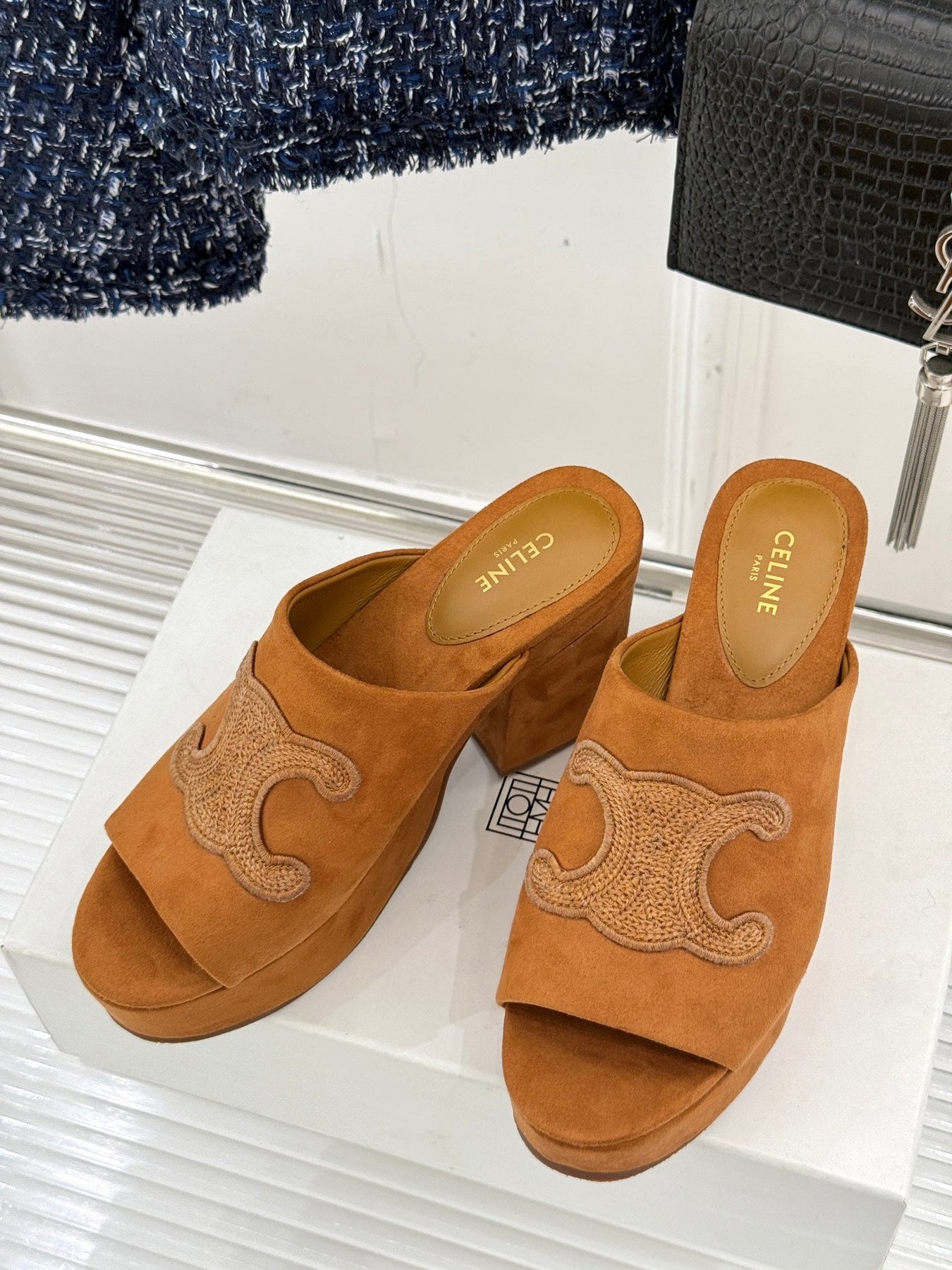 ELENA MULE IN PEANUT BROWN VELVET